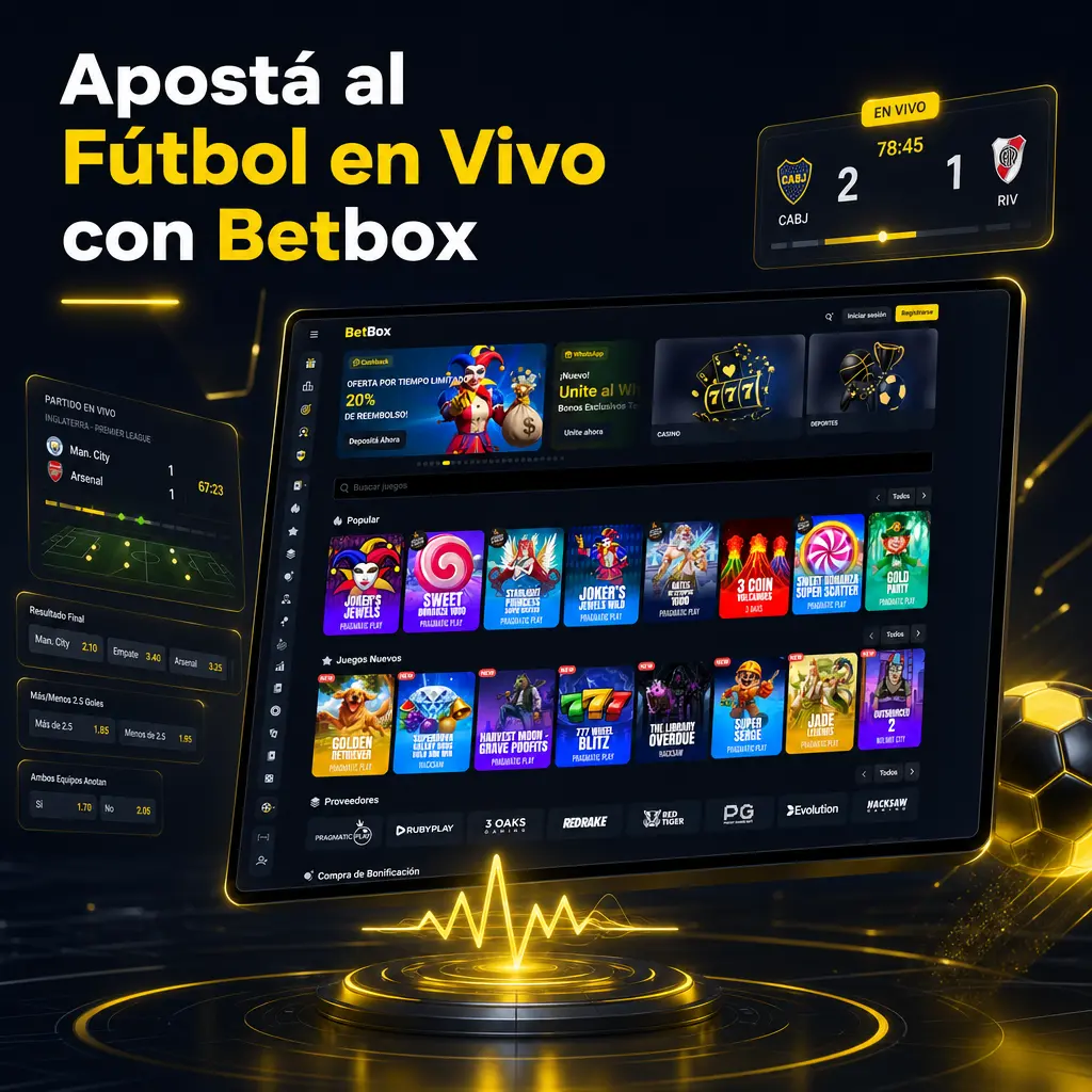 Apuestas en vivo de fútbol en Betbox con cuotas dinámicas, estadísticas en pantalla y opción de cash out