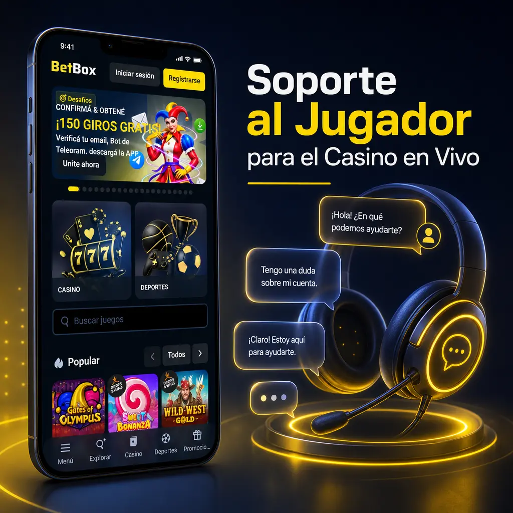 Soporte al jugador de Betbox para casino en vivo por chat en vivo, WhatsApp y Telegram
