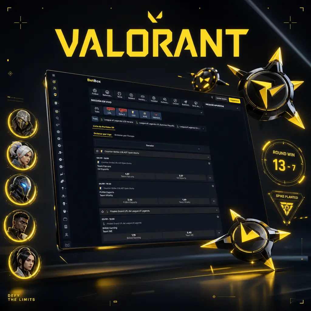 Valorant: apostá al ganador de mapa, hándicap de rondas y MVP en VCT Champions, Americas, EMEA, Pacific y Masters