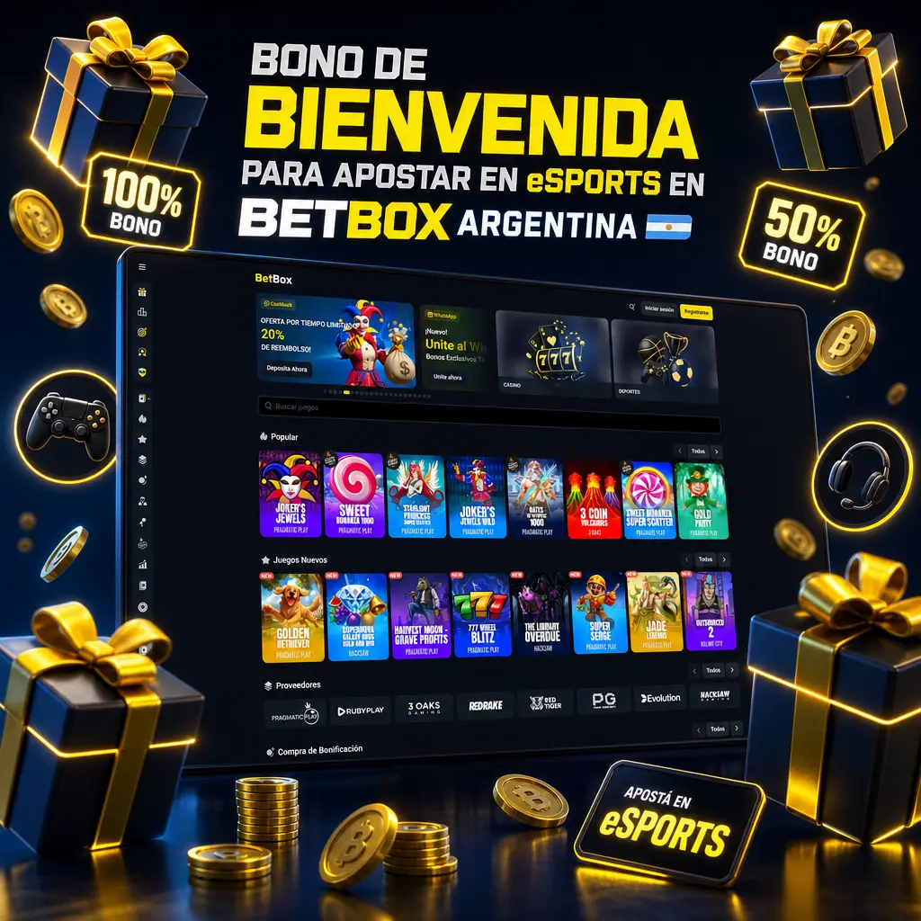 Bono deportivo de Betbox Argentina para apostar en eSports: 100% hasta 350.000 ARS