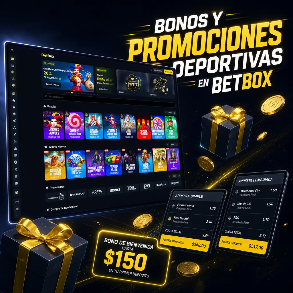 Bono deportivo de Betbox Argentina: 100% hasta 350.000 ARS en tu primer depósito deportivo