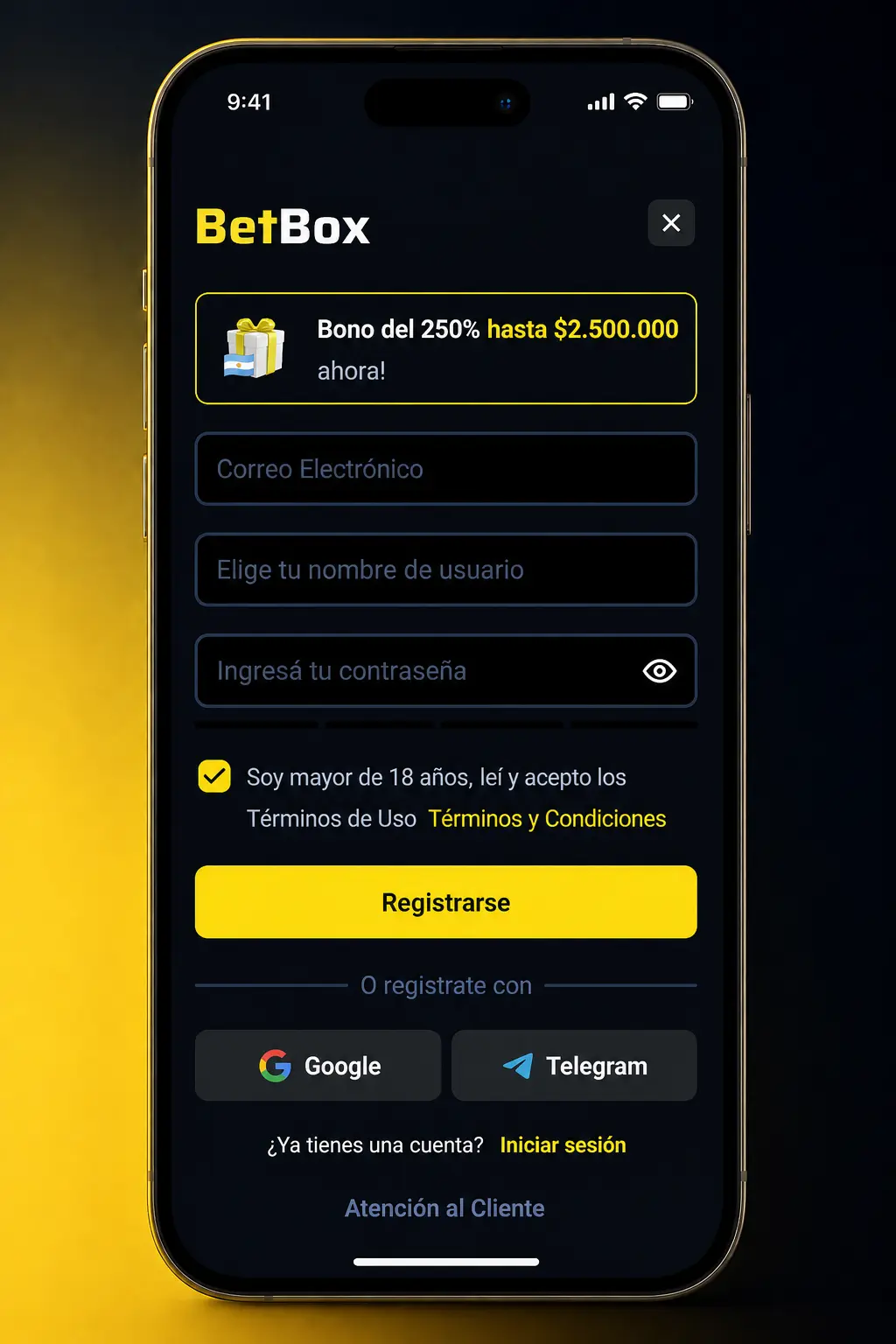 Pasos para activar el código bonus de Betbox: registro, login, depósito y acreditación del bono de bienvenida.