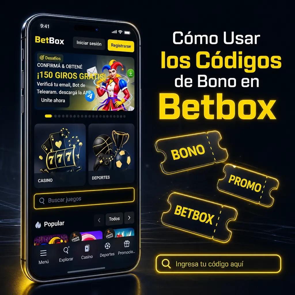 Pasos para ingresar un código de bono en Betbox desde la sección Mi Cuenta y Promociones