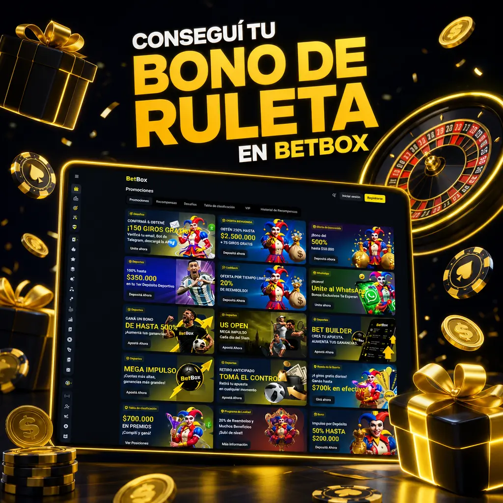 Ruleta en Betbox: bono de bienvenida de casino de 250% hasta 2.500.000 ARS y 75 tiradas gratis