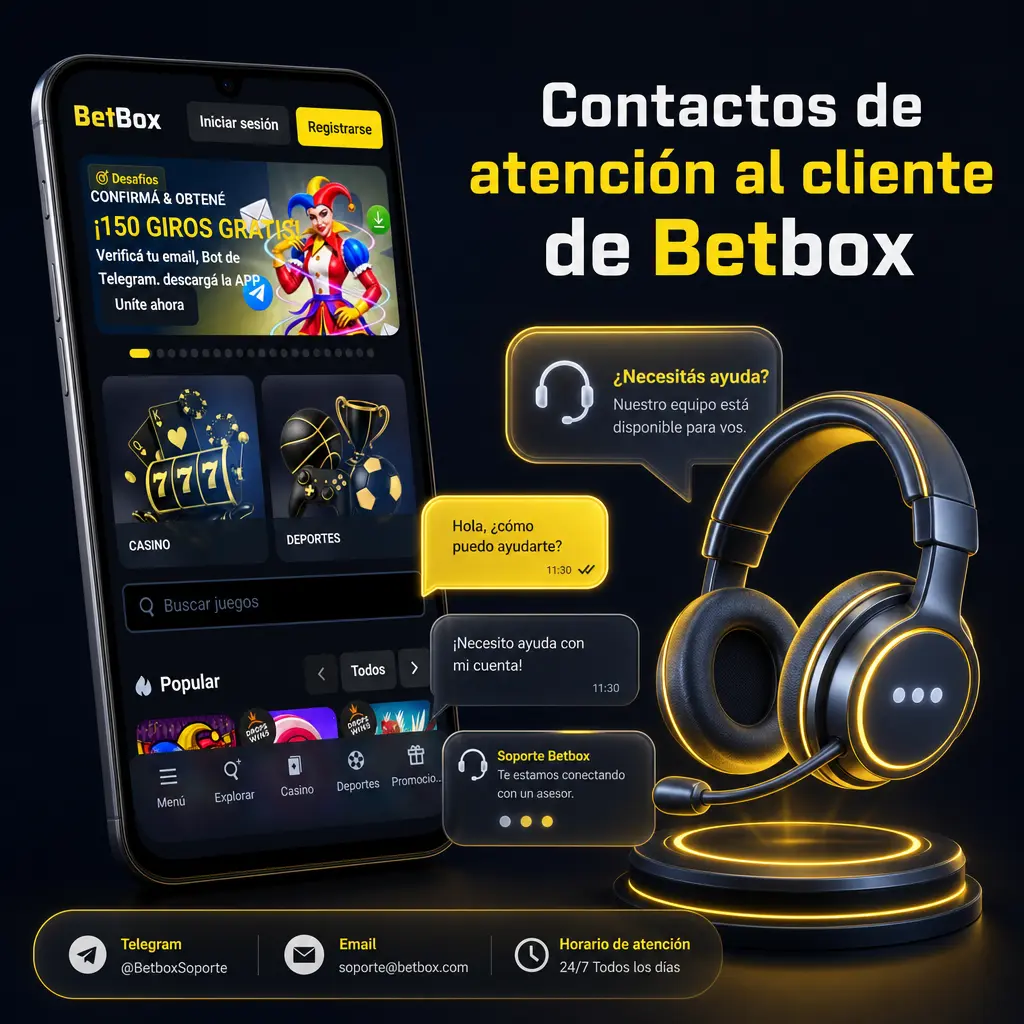 Contactos de atención al cliente de Betbox: chat en vivo, formulario, correo y WhatsApp para resolver consultas sobre depósitos