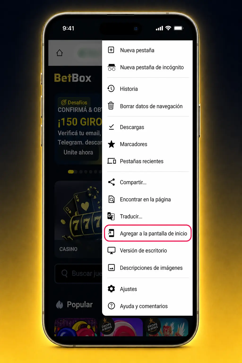 Pasos para descargar la app de Betbox en el celular desde el sitio oficial