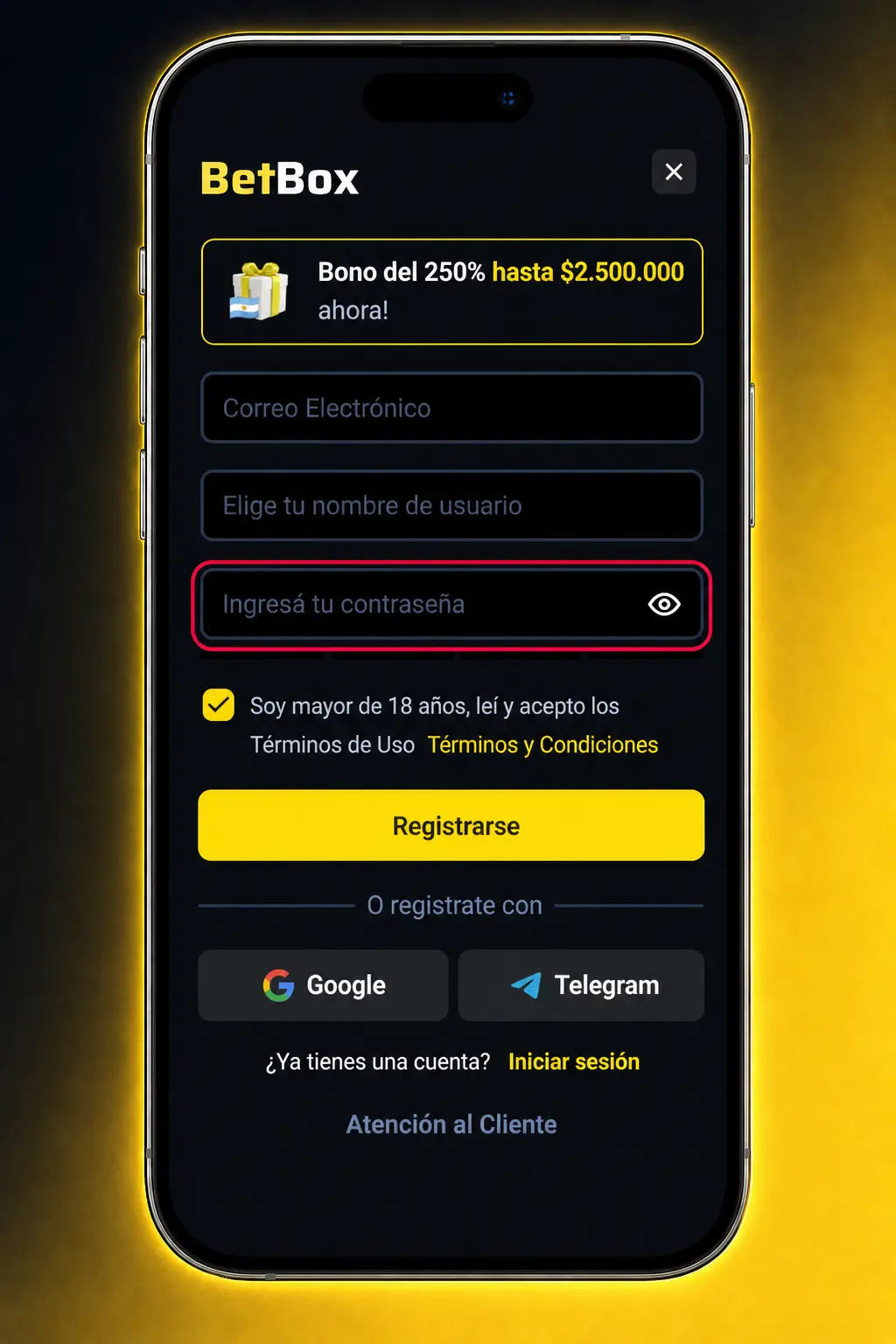 Pasos para registrarte en Betbox: completá tus datos, verificá tu cuenta y hacé tu primer depósito con bono