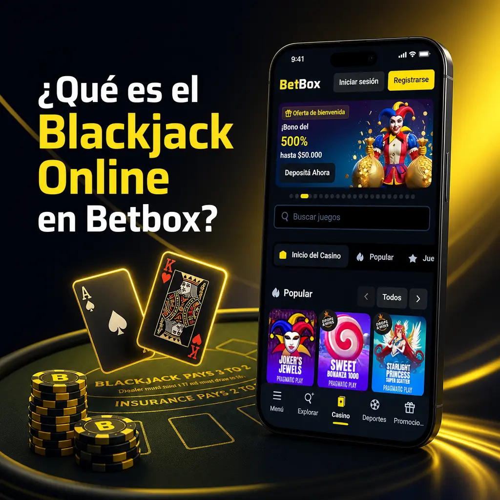 Mesa de Blackjack online en Betbox con gráficos HD, crupier en vivo y opción de jugar desde la app o el navegador.