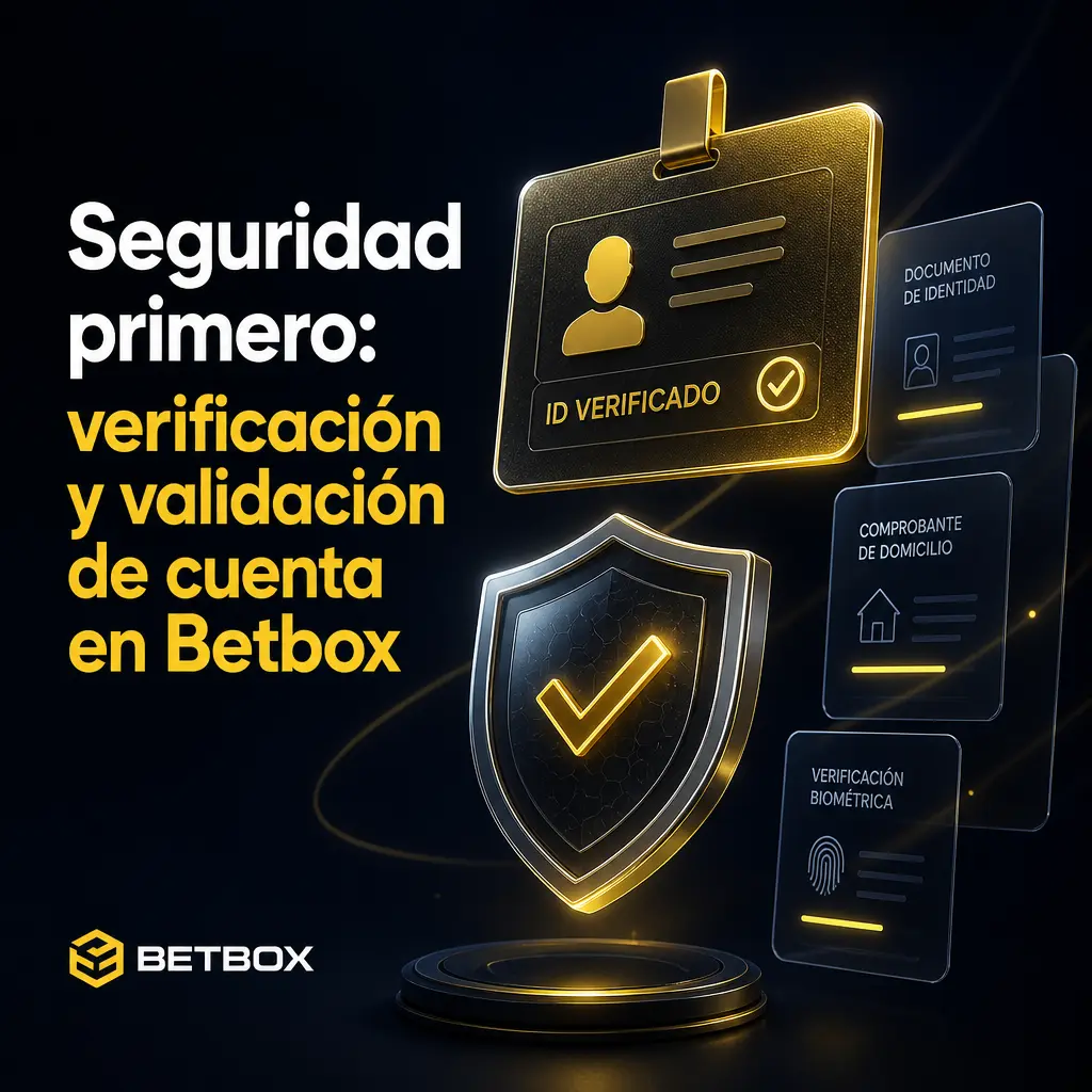 Verificación KYC en Betbox: DNI, comprobante de domicilio y selfie para validar la cuenta y habilitar retiros seguros.